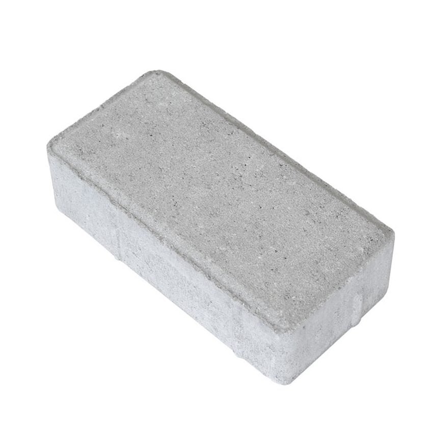 Piso de concreto intertravado retangular para pavimentação de áreas externas.